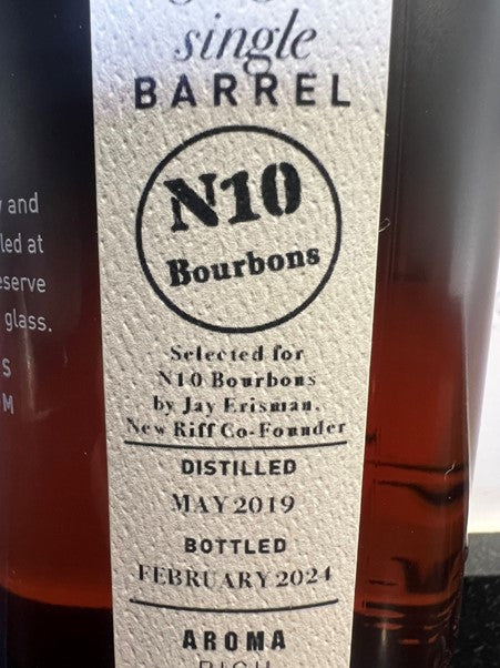 New Riff Private Selection Single Barrel Rye N10 Bourbons / Jay Erisman